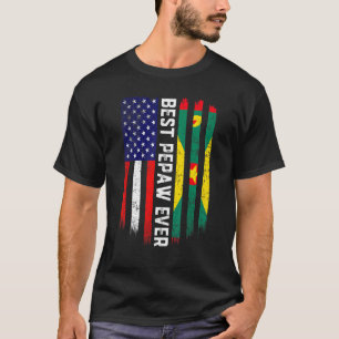 Amerikanska Flagga & Grenada Flagga Best Pepaw någ T Shirt