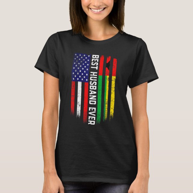 Amerikanska Flagga & Guinea Bissau Flagga Best Mak T Shirt (Framsida)