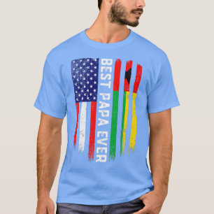 Amerikanska Flagga & Guinea Bissau Flagga Best Pap T Shirt