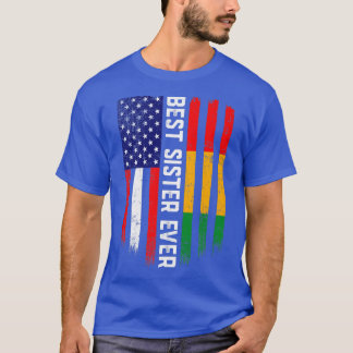 Amerikanska Flagga & Guineas bästa syster någonsin T Shirt