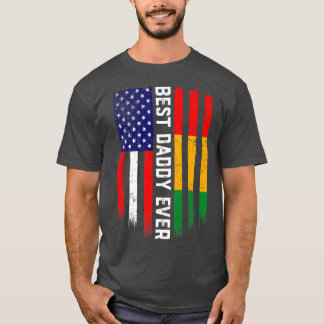 Amerikanska Flagga & Guineas Flagga Best Pappa T Shirt