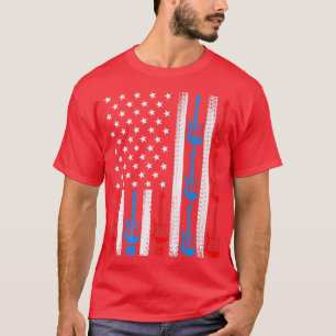 Amerikanska Flagga Guitar 4 juli Patriotic Guit T Shirt