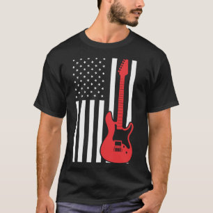 Amerikanska Flagga Guitar Pappa Guitar och Bass Pl T Shirt