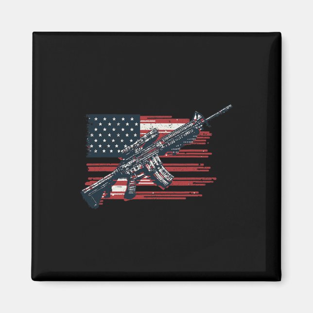 Amerikanska Flagga Guns Independence D Magnet (Framsidan)