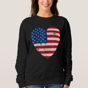 Amerikanska Flagga Heart 4 juli USA Patriotic Meri T Shirt