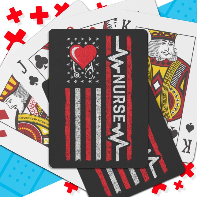 Amerikanska Flagga Hero Life Nurse-uppskattningar Casinokort (Skapare uppladdad)