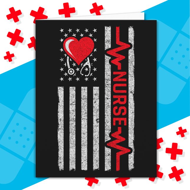 Amerikanska Flagga Hero Life Nurse-uppskattningar Kort (Skapare uppladdad)