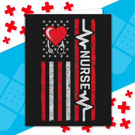 Amerikanska Flagga Hero Life Nurse-uppskattningar Kort