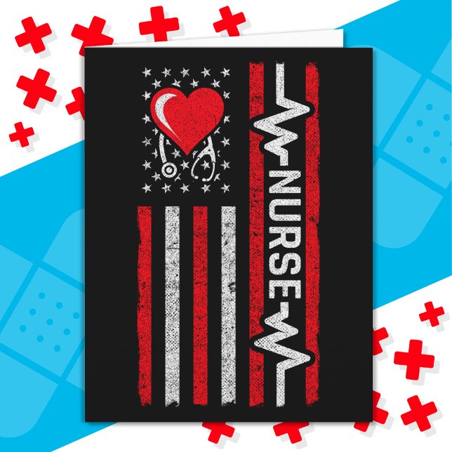 Amerikanska Flagga Hero Life Nurse-uppskattningar Kort (Skapare uppladdad)
