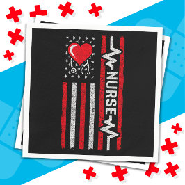 Amerikanska Flagga Hero Life Nurse-uppskattningar Pappersservett