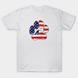 Amerikanska Flagga Hund Tass T Shirt