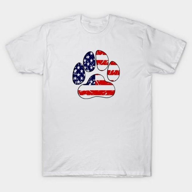 Amerikanska Flagga Hund Tass T Shirt (Skapare uppladdad)