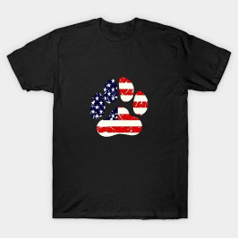 Amerikanska Flagga Hund Tass T Shirt