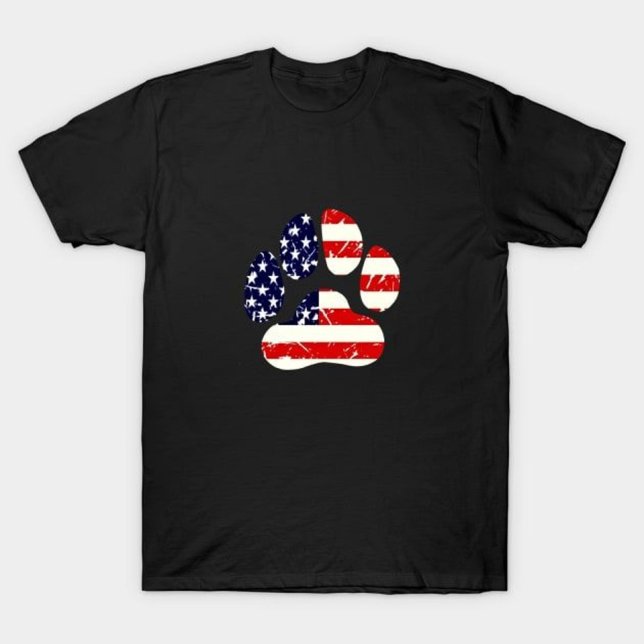 Amerikanska Flagga Hund Tass T Shirt (Skapare uppladdad)