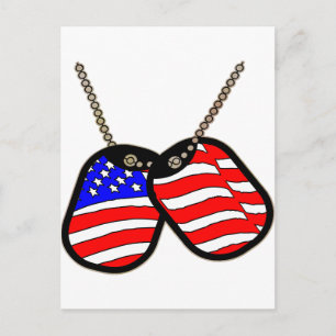 Amerikanska Flagga Hundbrickor Vykort