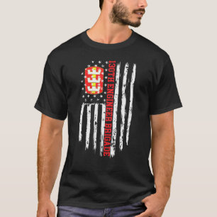 Amerikanska Flagga i 130:e Ingenjör-brigaden T Shirt