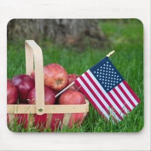 Amerikanska flagga i äpple basket musmatta
