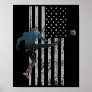 Amerikanska Flagga i fotboll USA Team Gift Kicker Poster