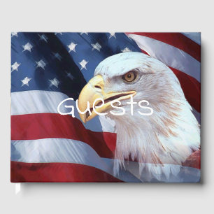 Amerikanska flagga i örn 4 juli gästböcker