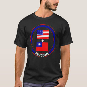 Amerikanska Flagga i Taiwan och Taiwan Fantastisk T Shirt