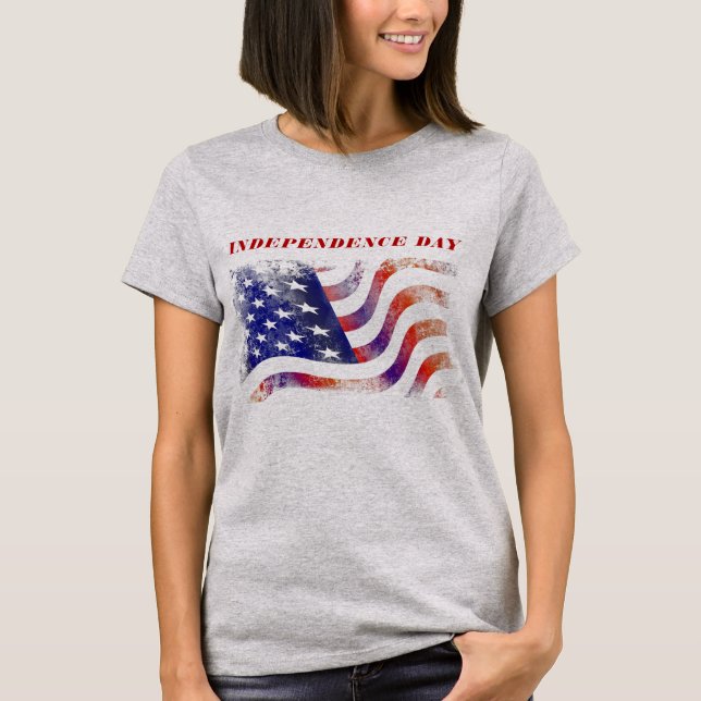 Amerikanska Flagga-Independence day-kvinnor T Shirt (Framsida)