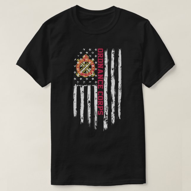 Amerikanska Flagga inom armén Ordnance Corps T Shirt (Design framsida)
