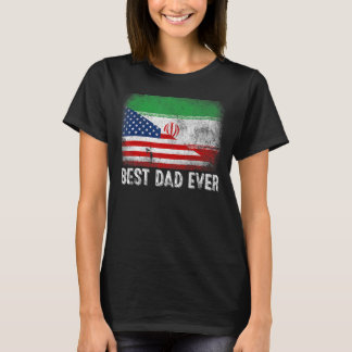 Amerikanska Flagga & Iran Flagga Best Pappa Aldrig T Shirt