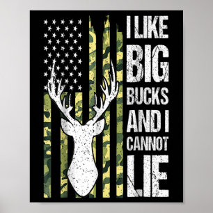 Amerikanska Flagga jag gillar stora buckar och jag Poster
