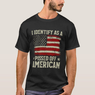Amerikanska Flagga jag identifierar som en utpress T Shirt