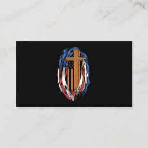 Amerikanska Flagga Jesus Kor Religiösa USA Visitkort