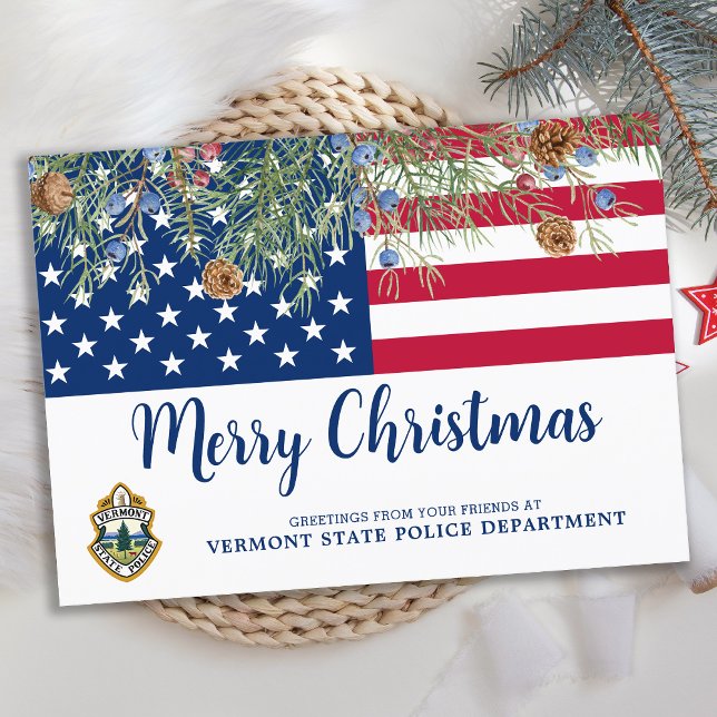 Amerikanska Flagga Jul Corporate Logotyp Patriotic Julkort (Skapare uppladdad)