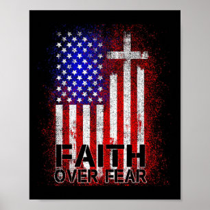 Amerikanska Flagga-julen Patriotic Religiösa Poster