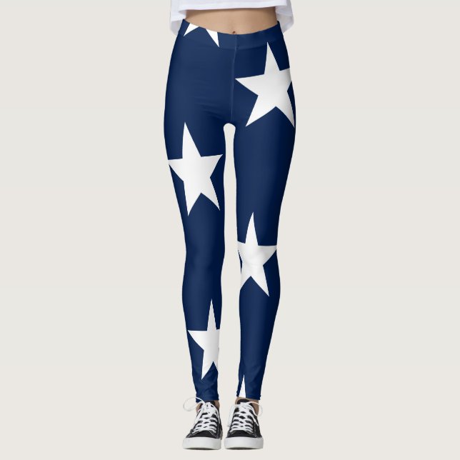 Amerikanska Flagga Jumbo-Size Stars Leggings (Framsida)