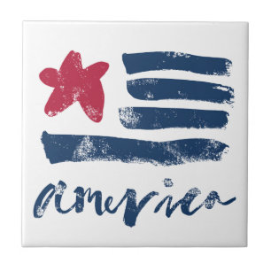Amerikanska Flagga Kakelplatta