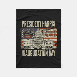 Amerikanska Flagga Kamala Harris president Inaugur Fleecefilt