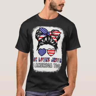 Amerikanska Flagga Kärlek Jesus Amerika för Christ T Shirt