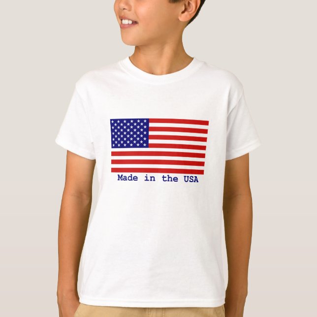 Amerikanska Flagga Kids T-shirt Made in USA (Framsida)