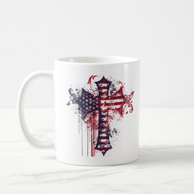 Amerikanska flagga kor kaffemugg (Vänster)