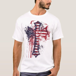 Amerikanska flagga kor t shirt