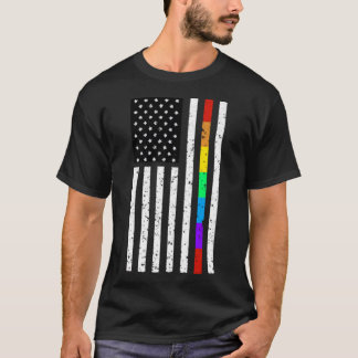 Amerikanska Flagga LGBT Gay pride Gift USA T Shirt