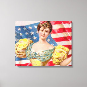 Amerikanska Flagga Liberty Independence Canvastryck