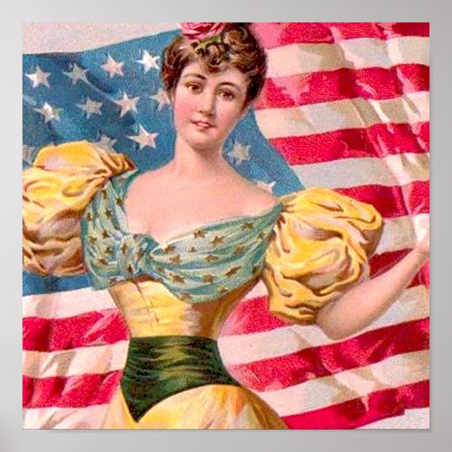 Amerikanska Flagga Liberty Independence Poster (Framsidan)