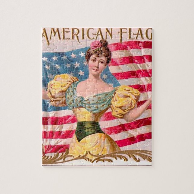 Amerikanska Flagga Liberty Independence Pussel (Vertikal)