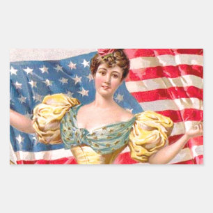 Amerikanska Flagga Liberty Independence Rektangulärt Klistermärke