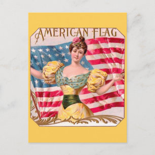 Amerikanska Flagga Liberty Independence Vykort