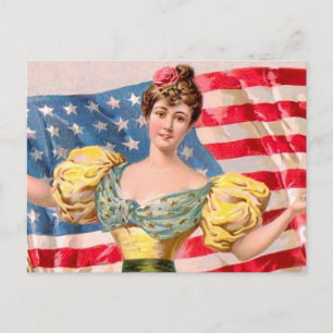 Amerikanska Flagga Liberty Independence Vykort