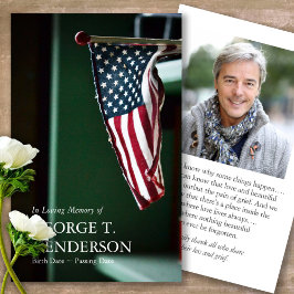 Amerikanska Flagga Loss Prayer Sympathy Cards Visitkort
