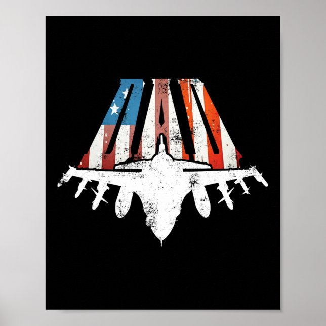 Amerikanska Flagga Luft Fighter Jet Fars dag 4:e O Poster (Framsidan)