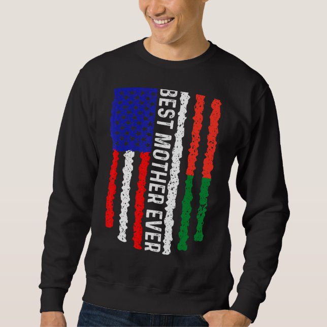 Amerikanska Flagga Madagaskar Flagga Best Mor All  Lång Ärmad Tröja (Framsida)