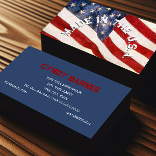 Amerikanska Flagga Made in USA Visitkort